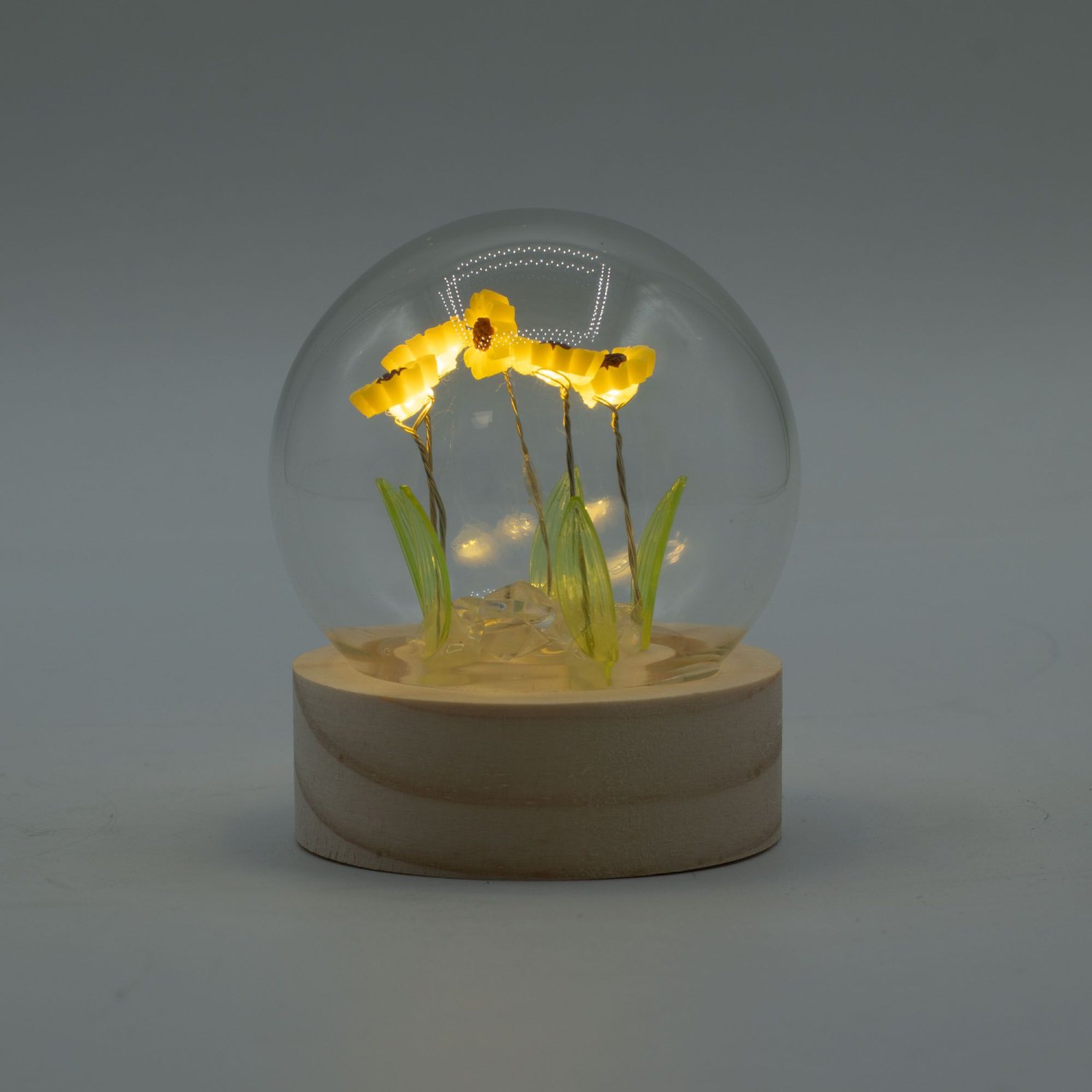 Floral Glow Five Sunflower LED Glass Dome3