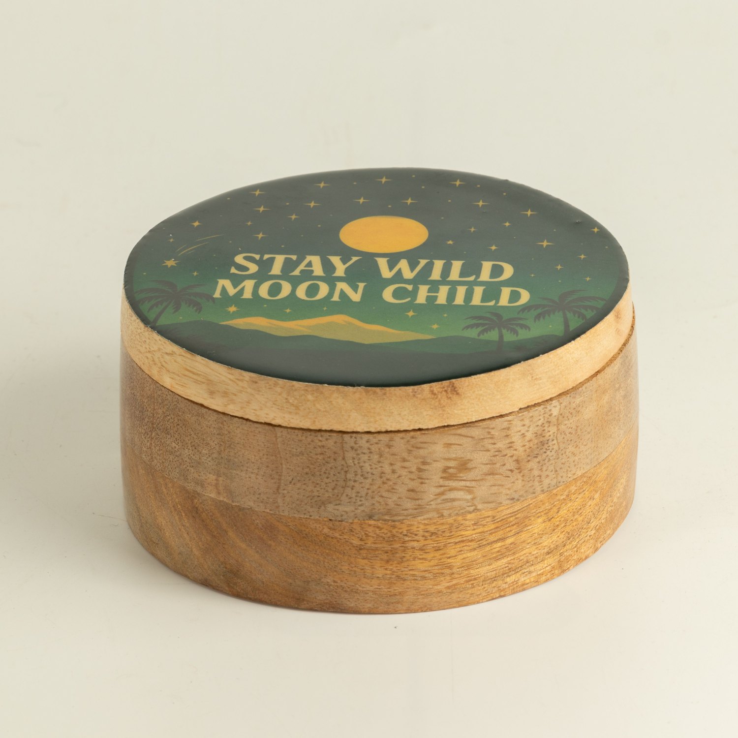 Stay Wild Moon Child Round Enamelled Trinket Box1