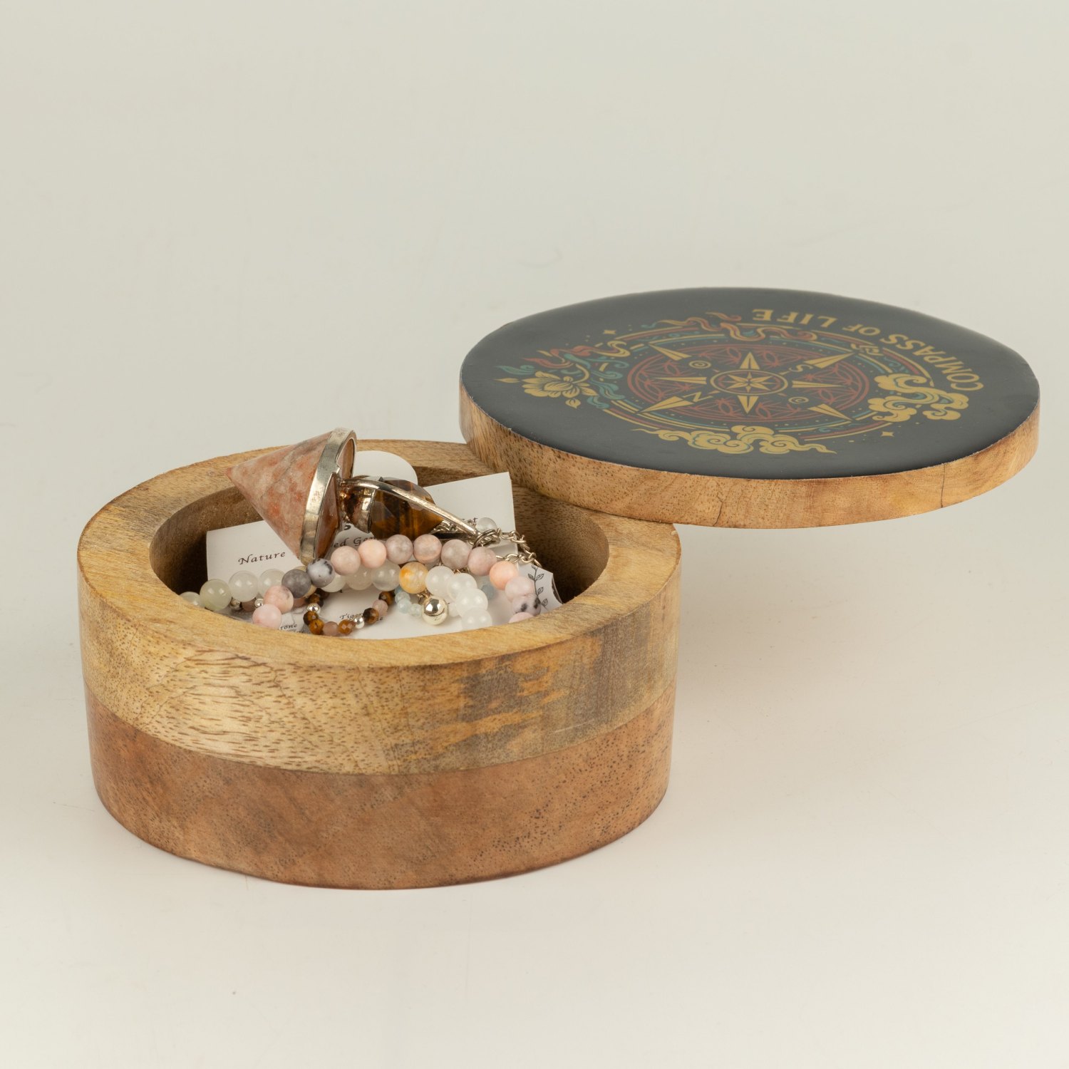Compass of Life Round Enamelled Trinket Box1