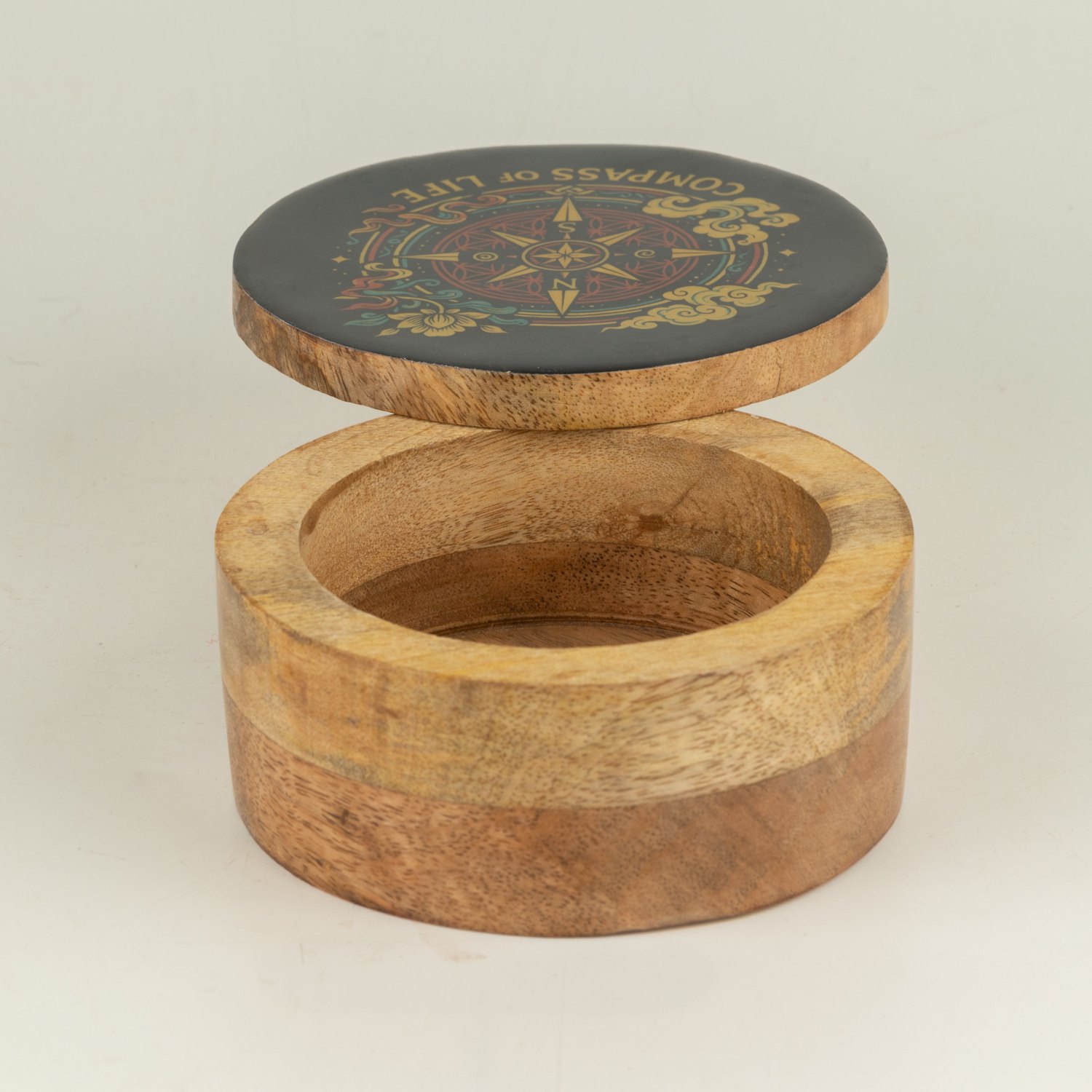 Compass of Life Round Enamelled Trinket Box2