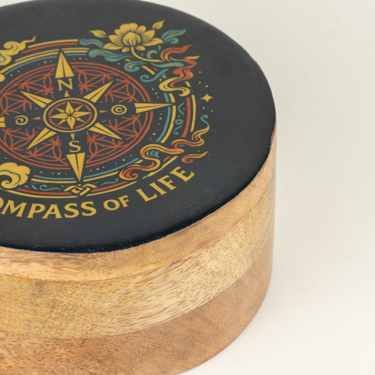 Compass of Life Round Enamelled Trinket Box3