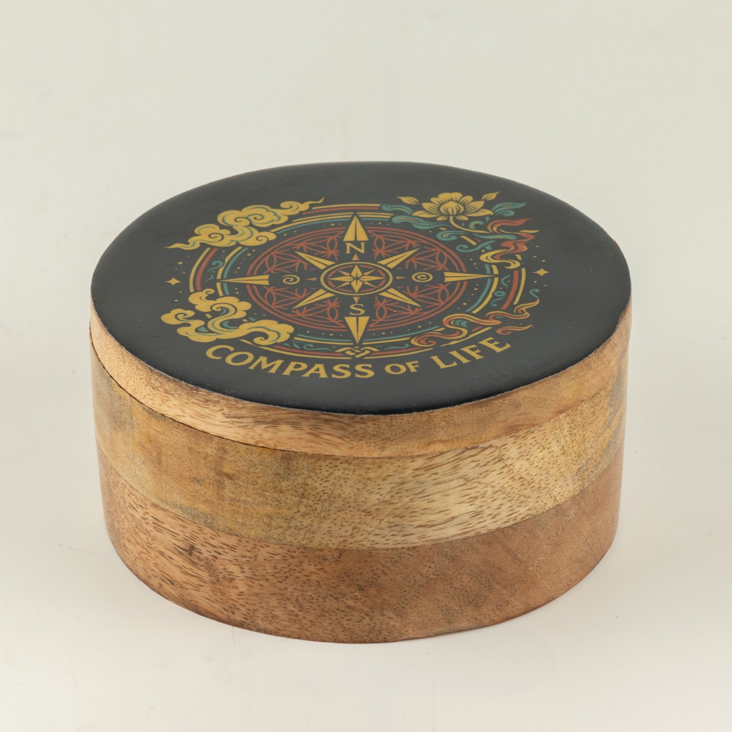 Compass of Life Round Enamelled Trinket Box6
