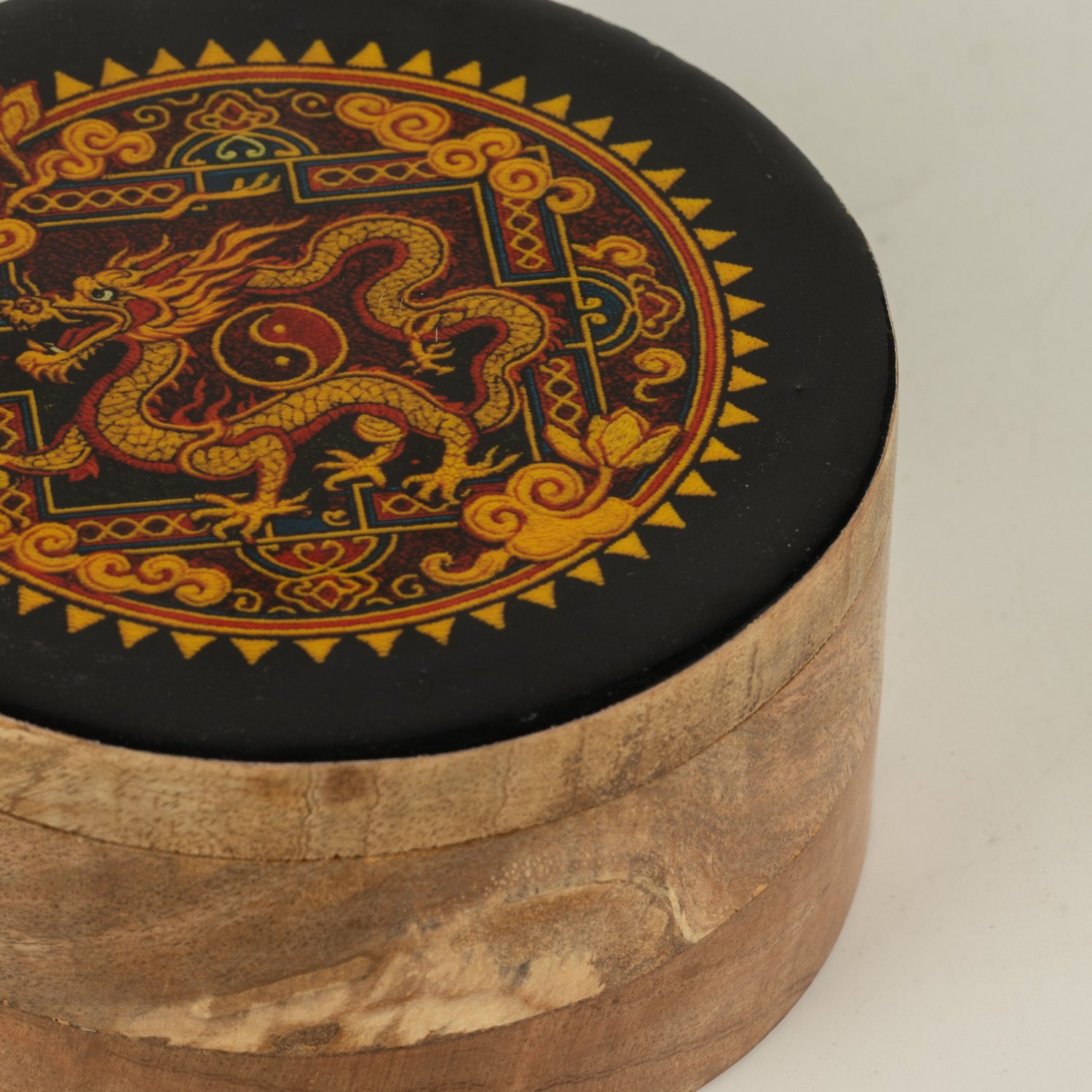 Dragon Yin Yang Round Enamelled Trinket Box2