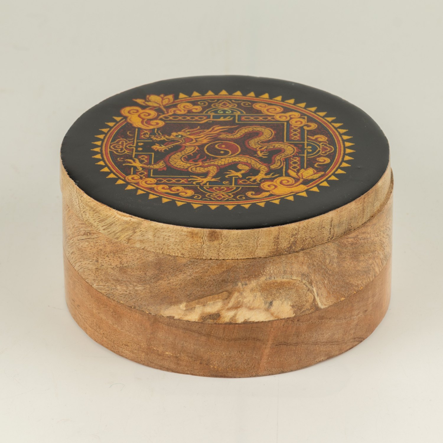 Dragon Yin Yang Round Enamelled Trinket Box5