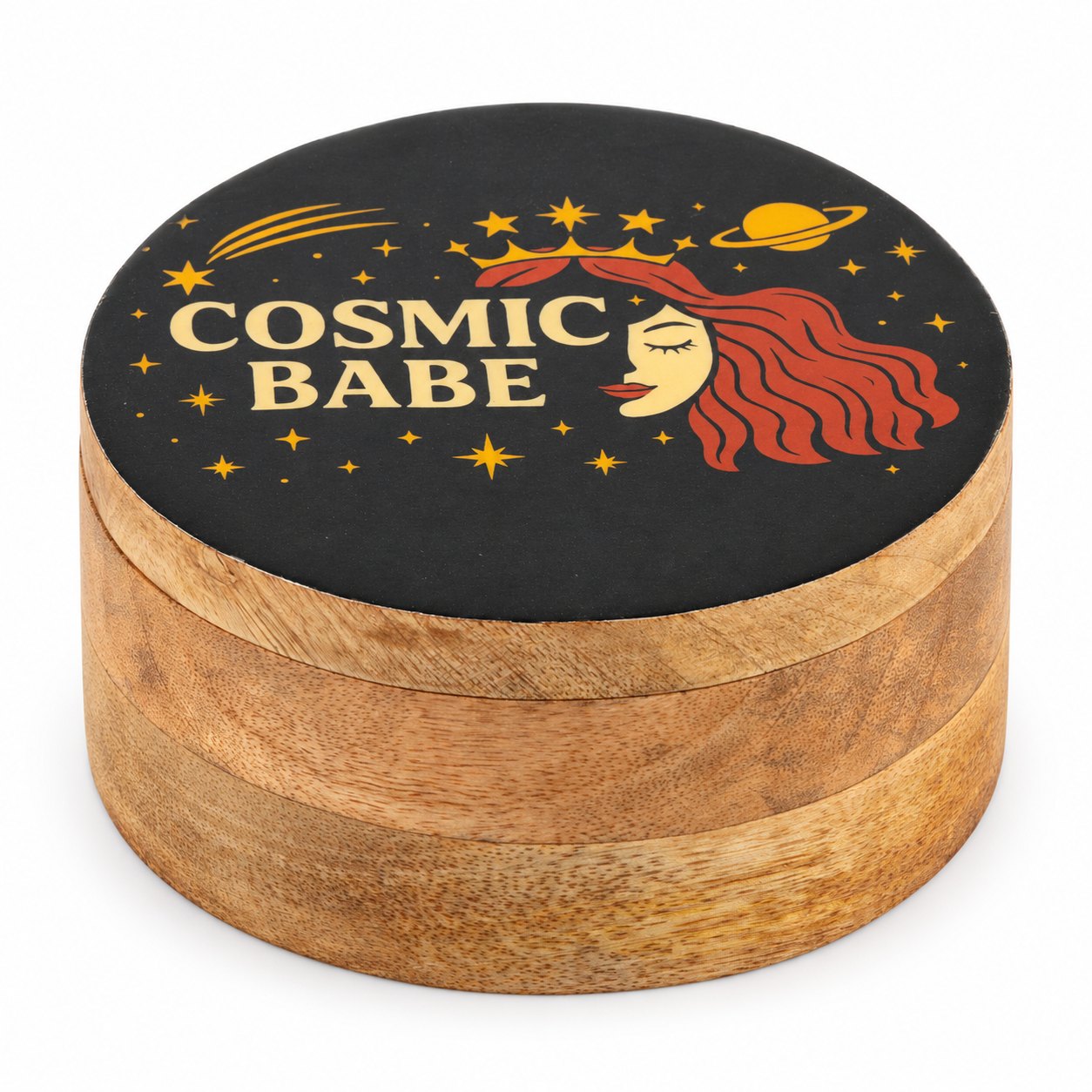 Cosmic Babe Round Enamelled Trinket Box