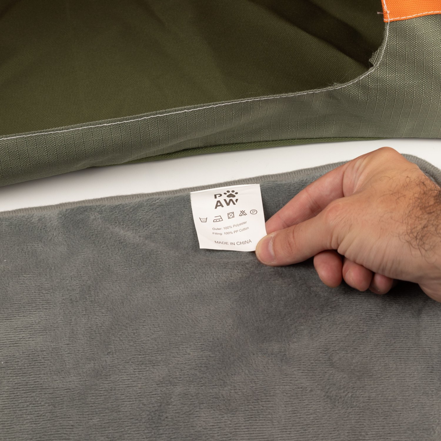 PAW Green & Orange Tent Pet Bed – 48 × 48 × 40cm7