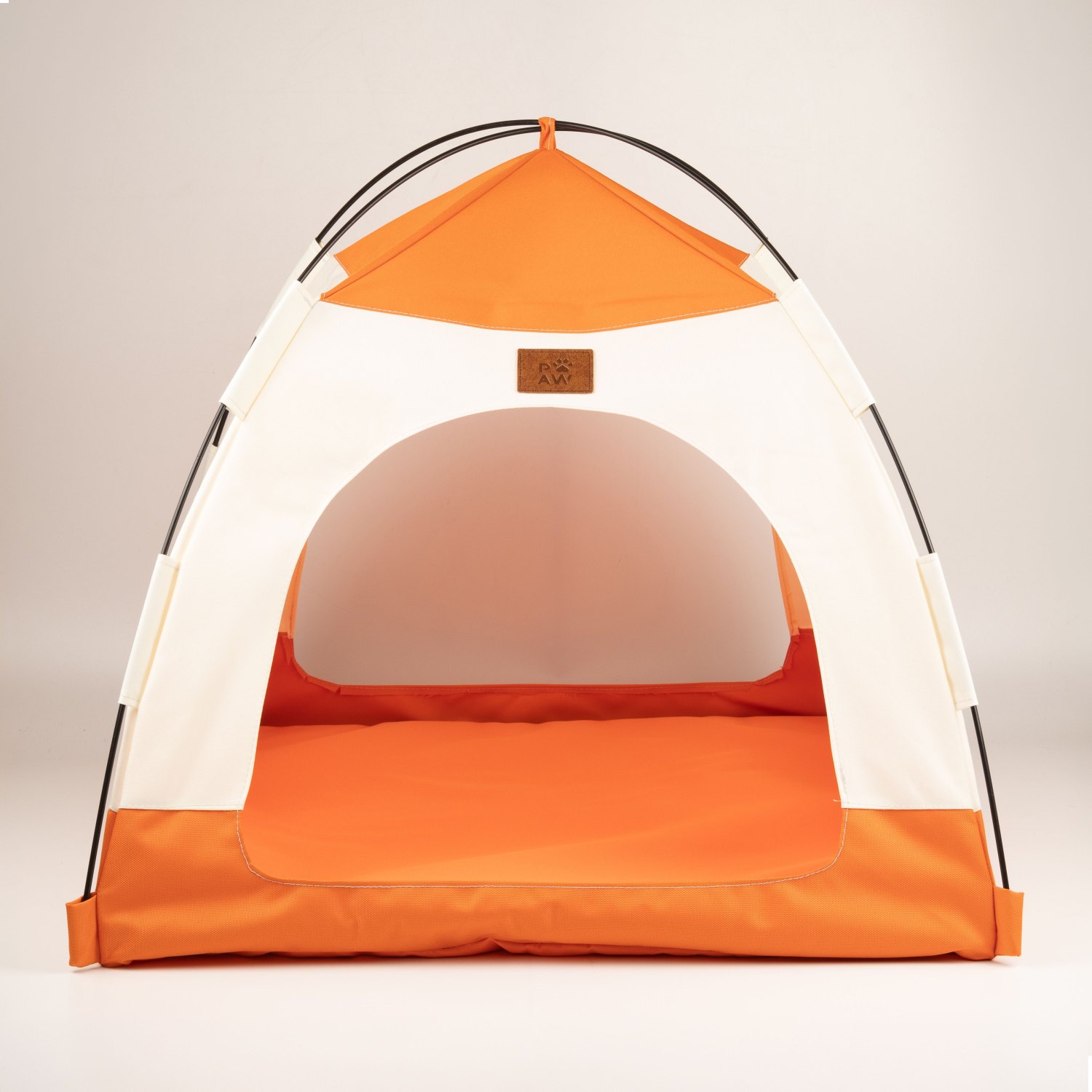 PAW Beige & Orange Tent Pet Bed – 58 × 58 × 48cm