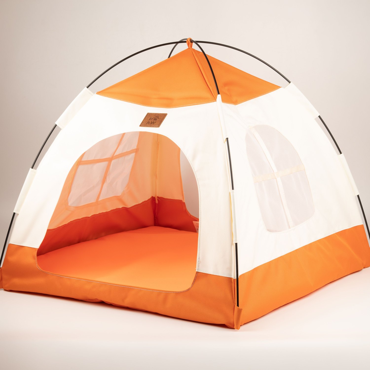 PAW Beige & Orange Tent Pet Bed – 58 × 58 × 48cm6