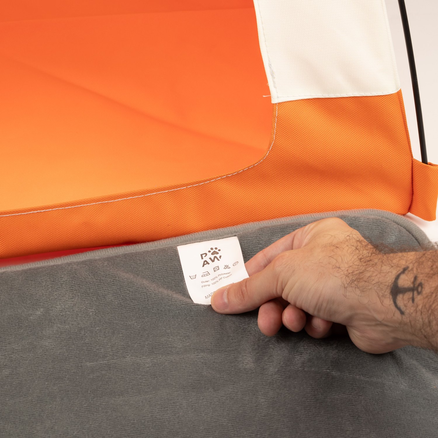 PAW Beige & Orange Tent Pet Bed – 58 × 58 × 48cm7