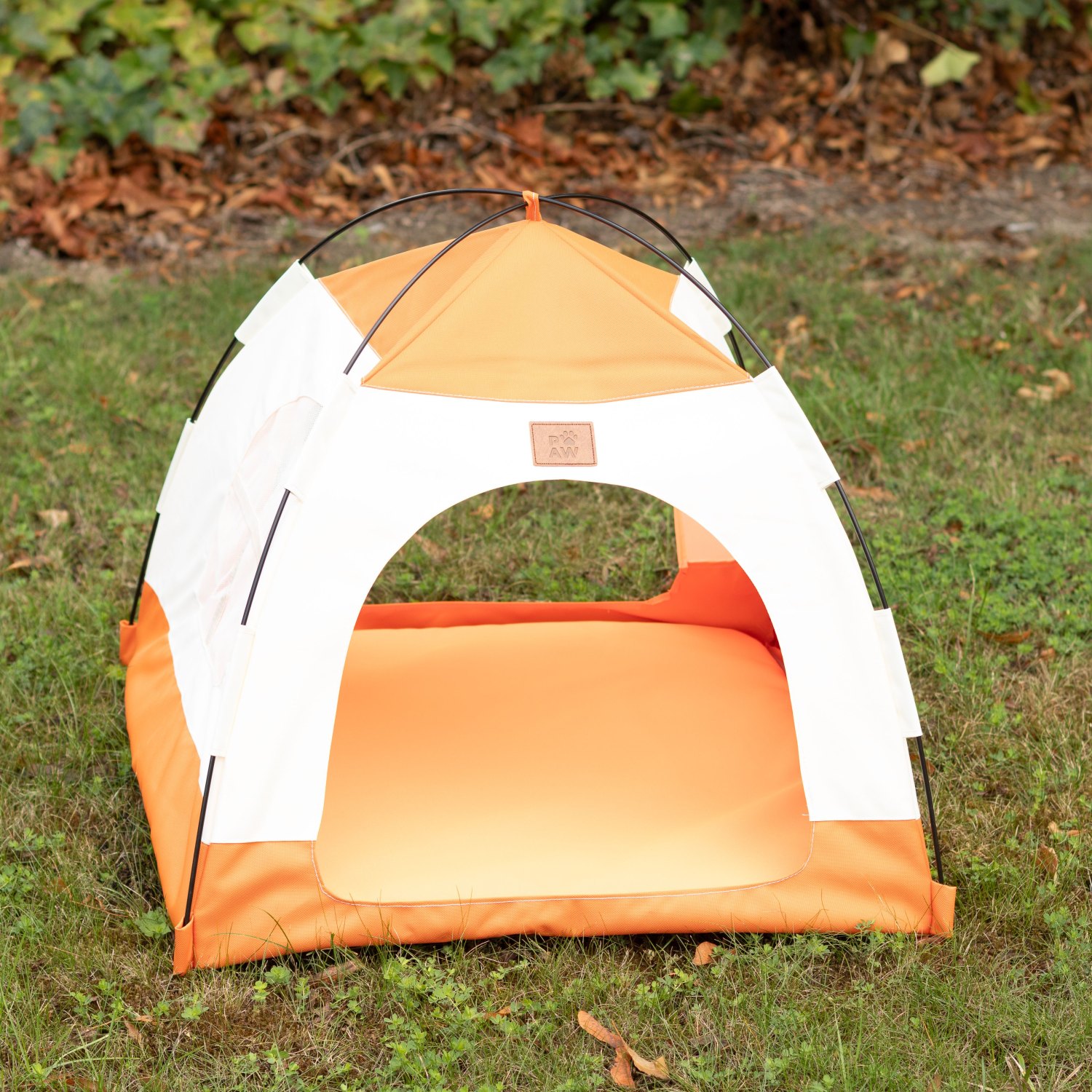 PAW Beige & Orange Tent Pet Bed – 58 × 58 × 48cm8