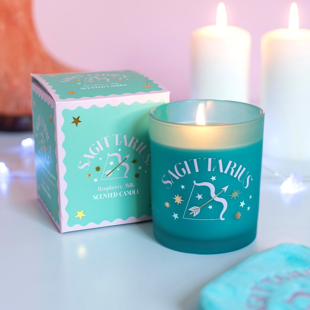 Zodiac Zest Sagittarius Raspberry Milk Scented Candle3