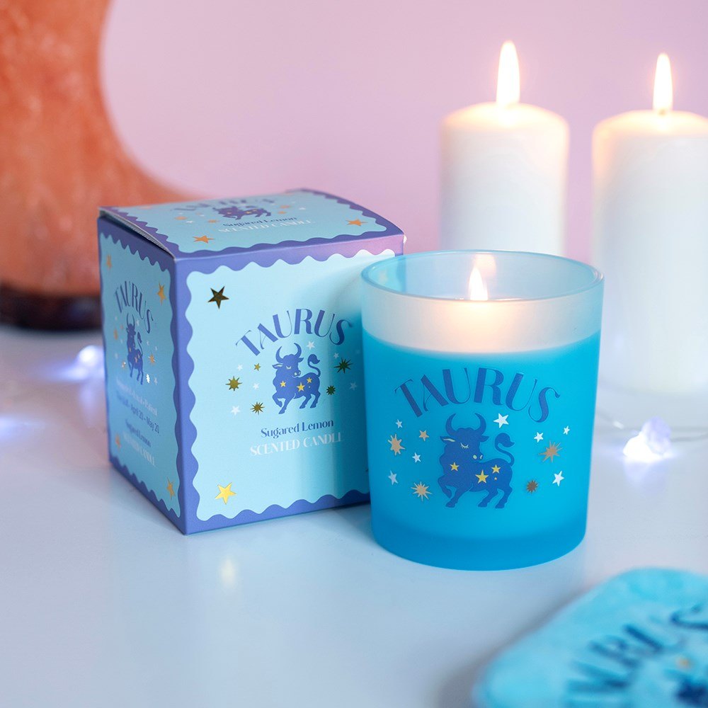 Zodiac Zest Taurus Sugared Lemon Scented Candle3