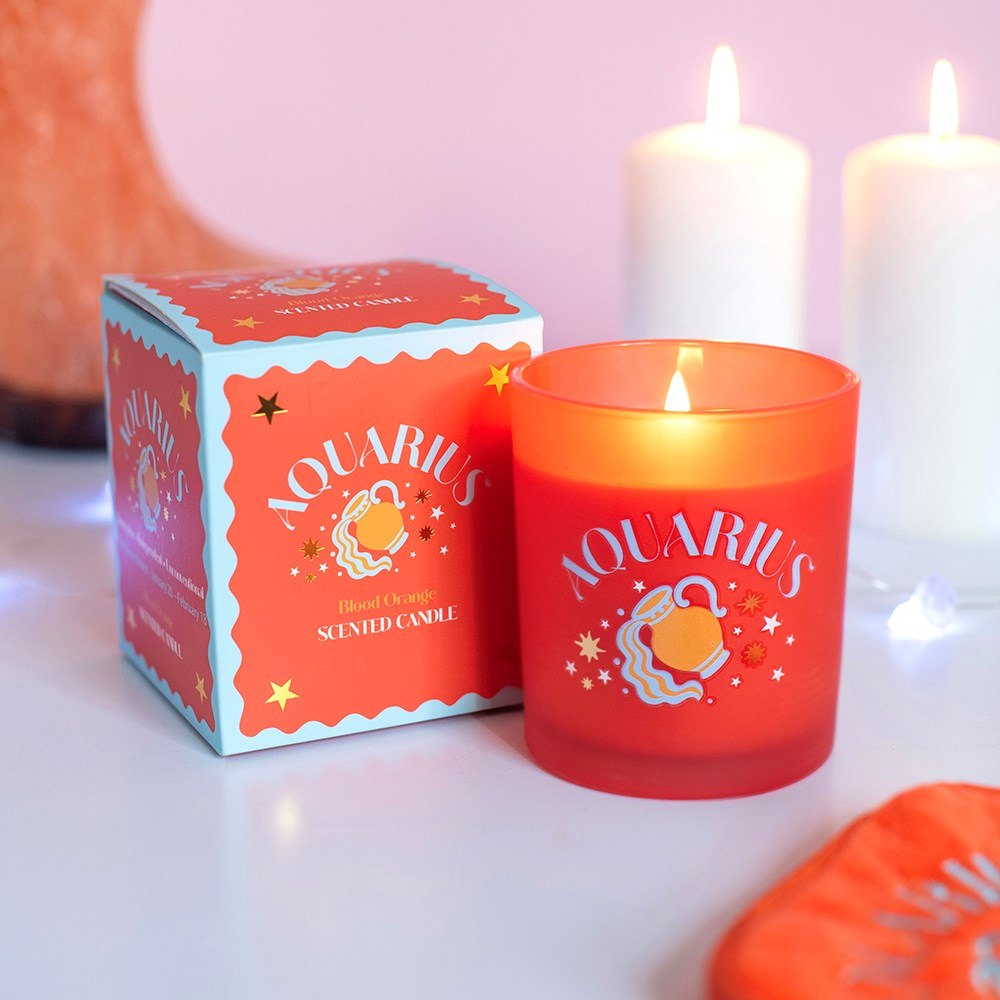 Zodiac Zest Aquarius Blood Orange Scented Candle3
