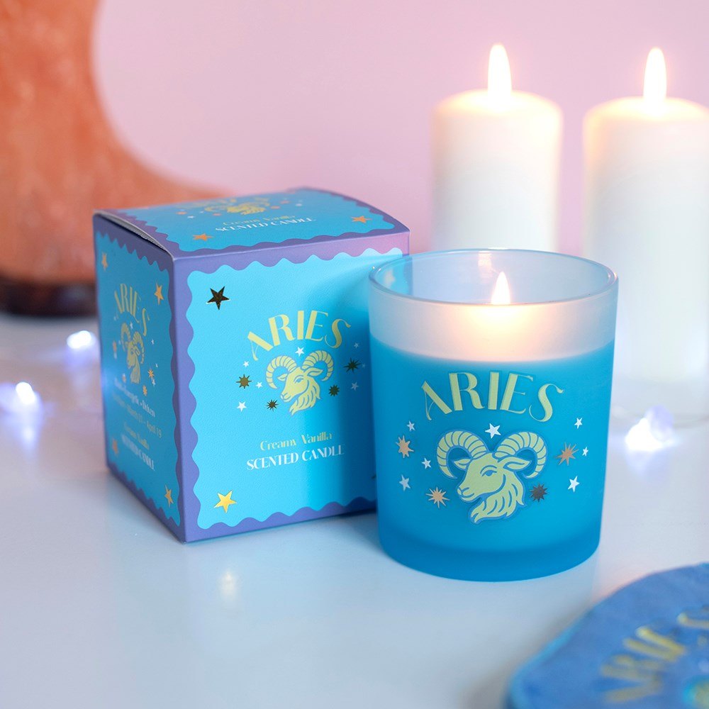 Zodiac Zest Aries Creamy Vanilla Scented Candle3