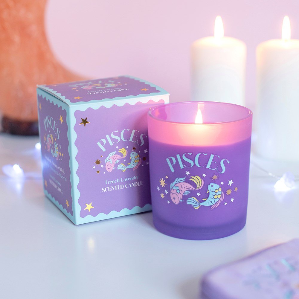 Zodiac Zest Pisces French Lavender Scented Candle3