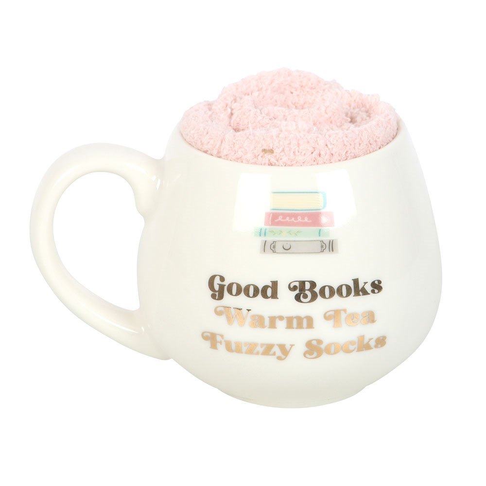 Good Books, Warm Socks, Hot Tea Mug & Socks Gift Set (450ml)