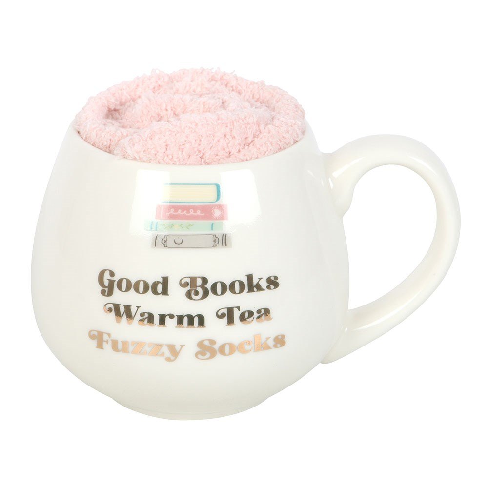 Good Books, Warm Socks, Hot Tea Mug & Socks Gift Set (450ml)2