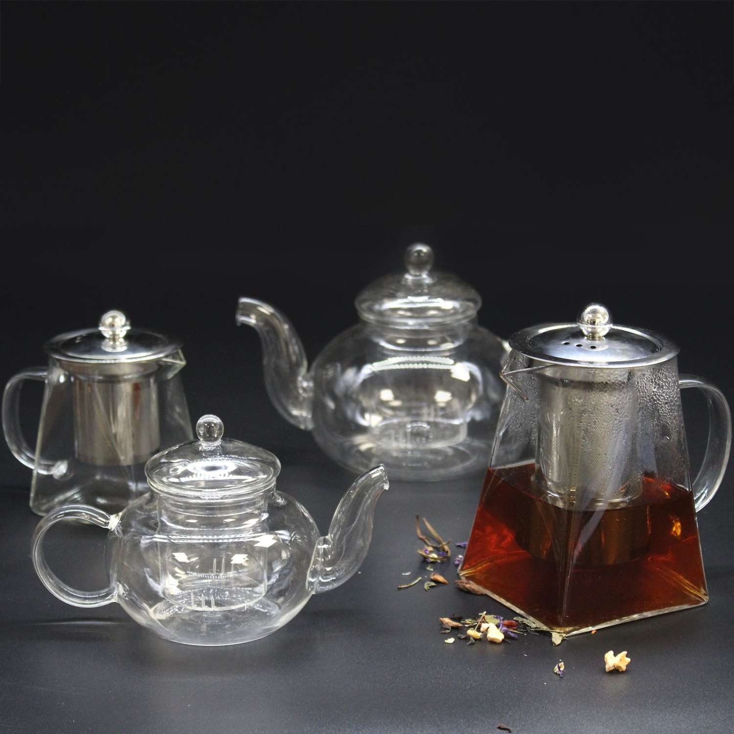 Tower Glass Infuser Teapot with Stainless Steel Filter – 350ml4