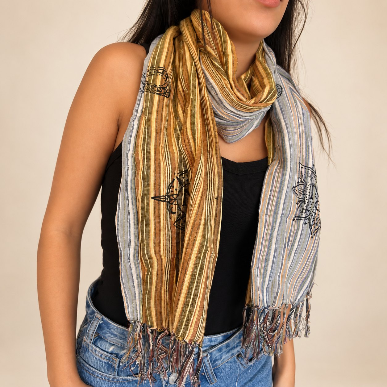 Nomad Sari Prayer Flags Travel Blessing Scarf – 170 x 50cm2
