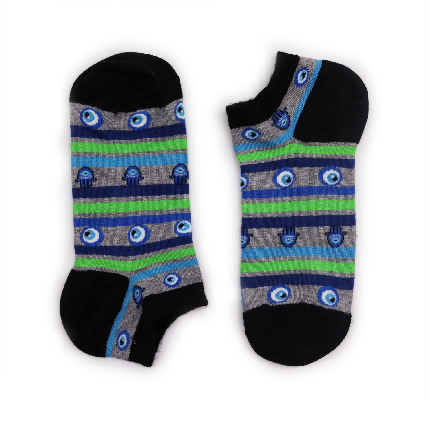 Hop Hare Evil Eye & Hamsa Bamboo Low-Cut Socks – UK 3.5–6.5