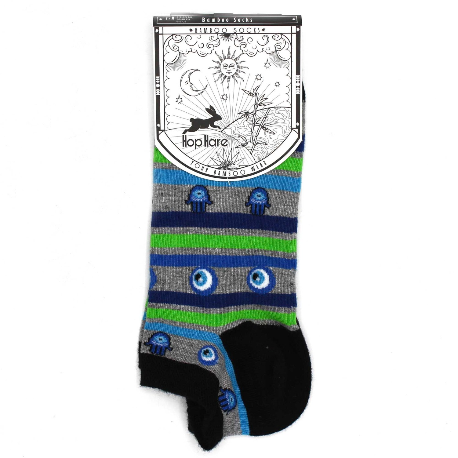 Hop Hare Evil Eye & Hamsa Bamboo Low-Cut Socks – UK 3.5–6.51