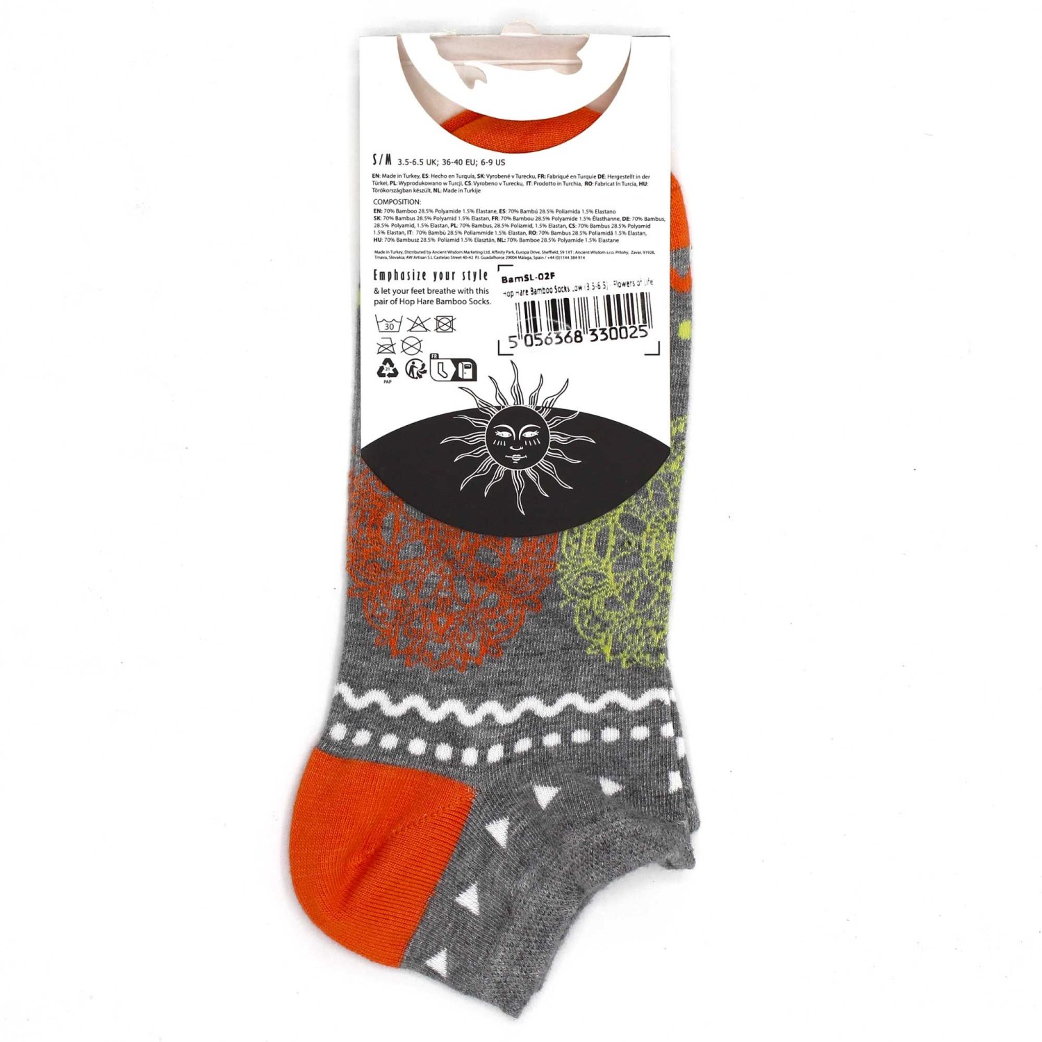 Hop Hare Flower of Life Bamboo Low-Cut Socks – UK 3.5–6.54