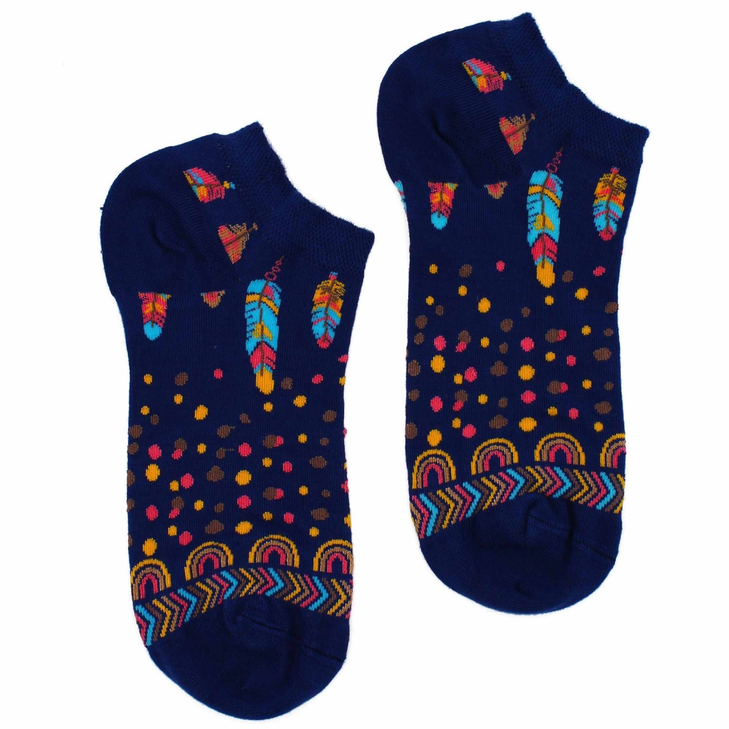 Hop Hare Indian Feathers Bamboo Low-Cut Socks – UK 3.5–6.52