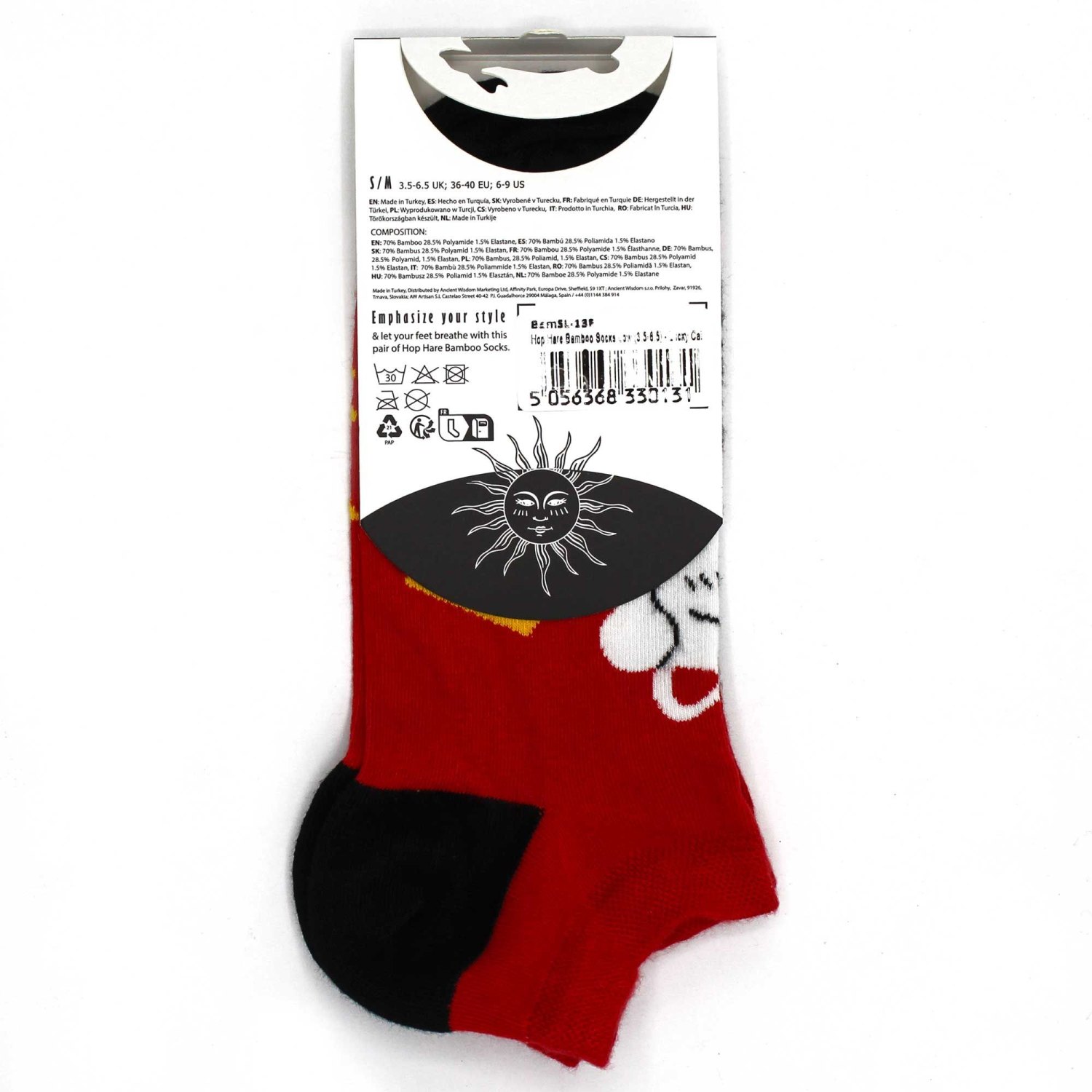 Hop Hare Lucky Cat Bamboo Low-Cut Socks – UK 3.5–6.53