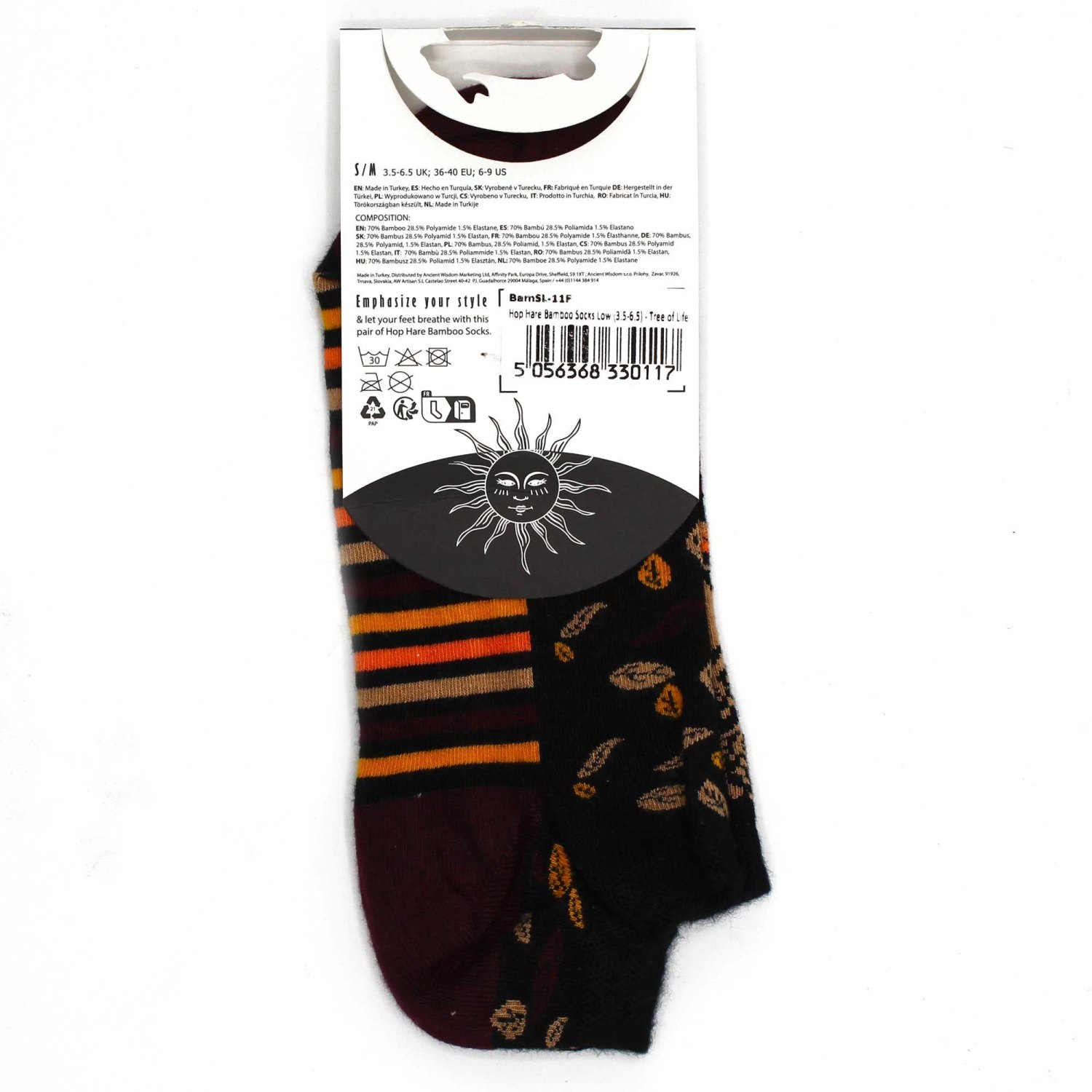 Hop Hare Tree of Life Bamboo Low-Cut Socks – UK 3.5–6.53