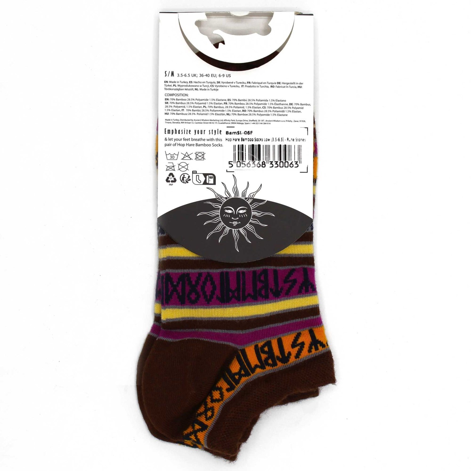 Hop Hare Rune Stones Bamboo Low-Cut Socks – UK 3.5–6.53