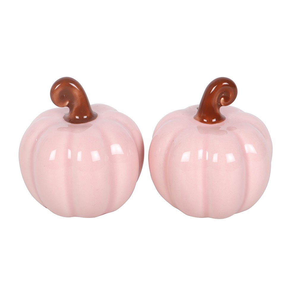 Pink Curly Pumpkin Ceramic Salt & Pepper Shakers – Set of 22