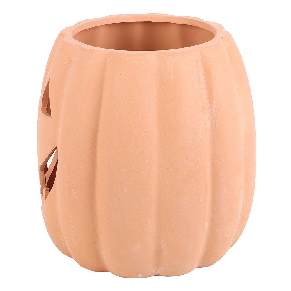 25cm Terracotta Cut-Out Jack-o'-Lantern Pumpkin Decoration3