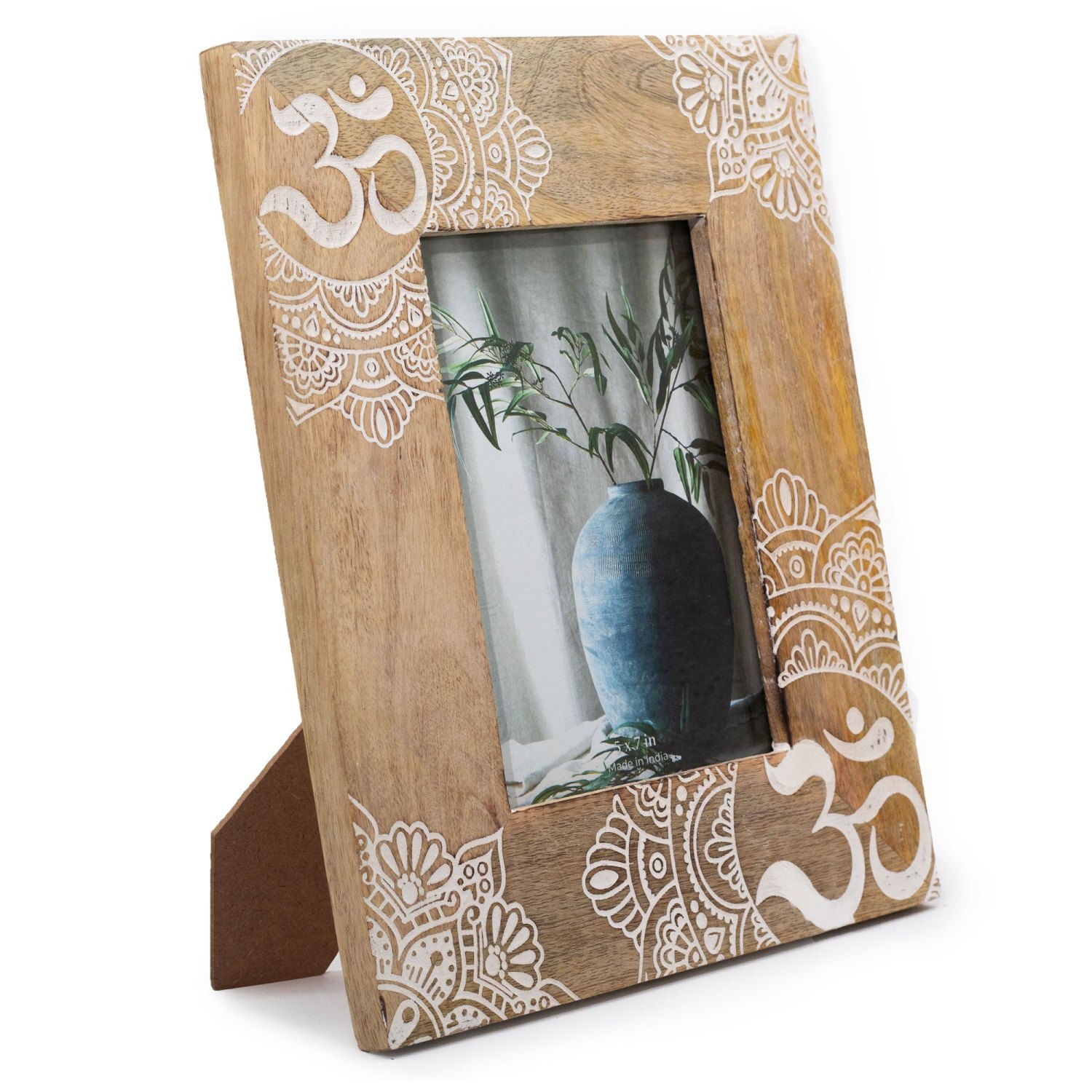 White Mandala Mango Wood Photo Frame – 13 x 18cm