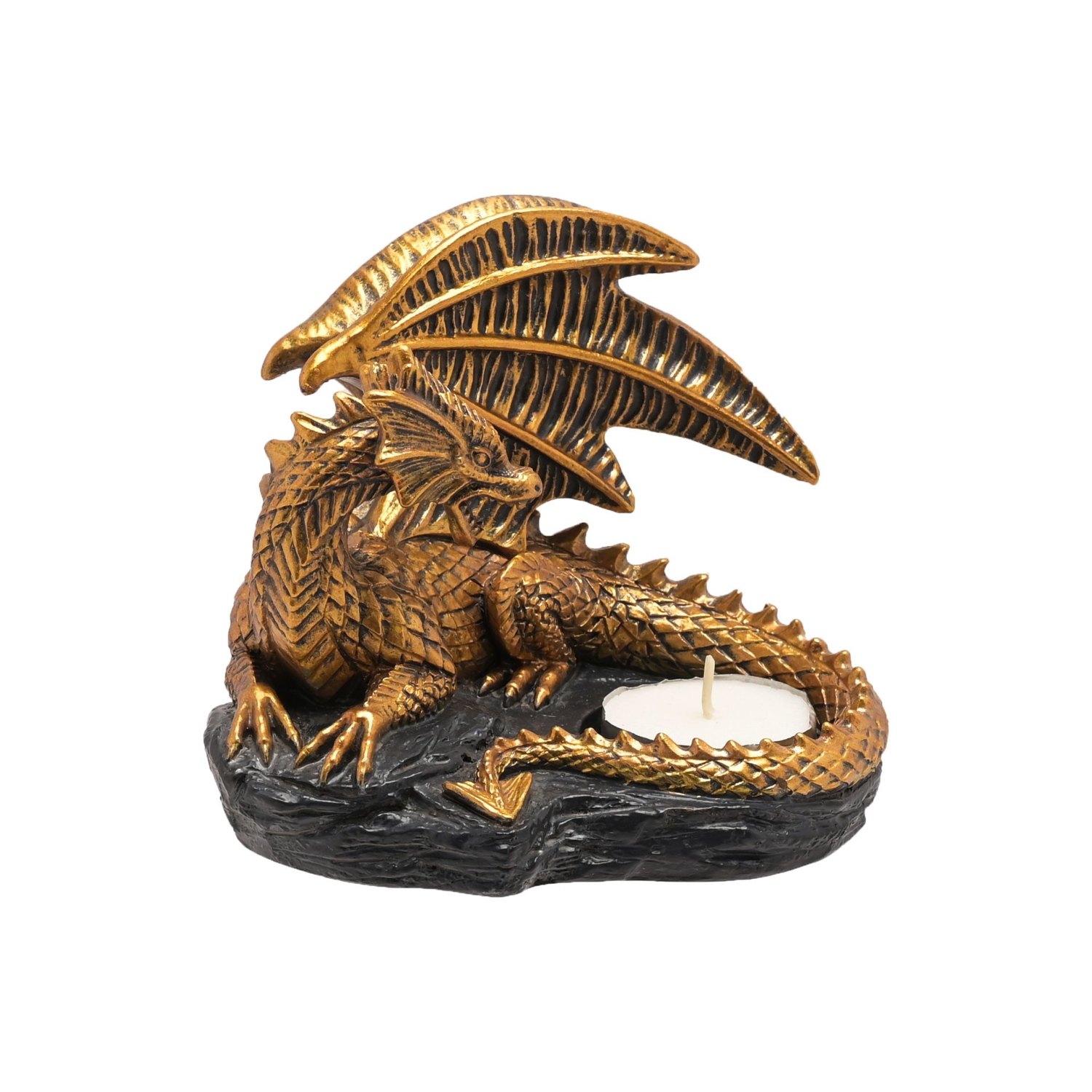 Juliana Collection Gold Dragon Tealight Candle Holder1