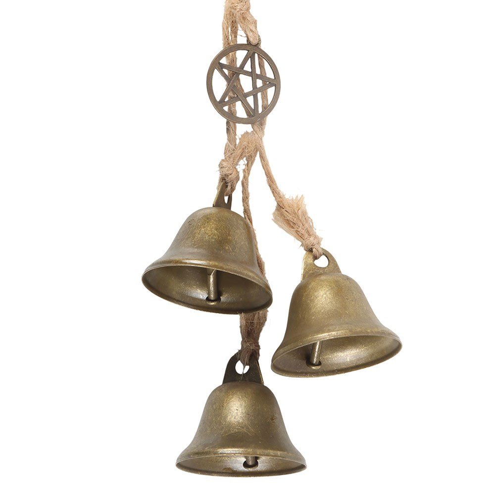 Green Witch Willow Pentagram Hanging Decoration with Bells2
