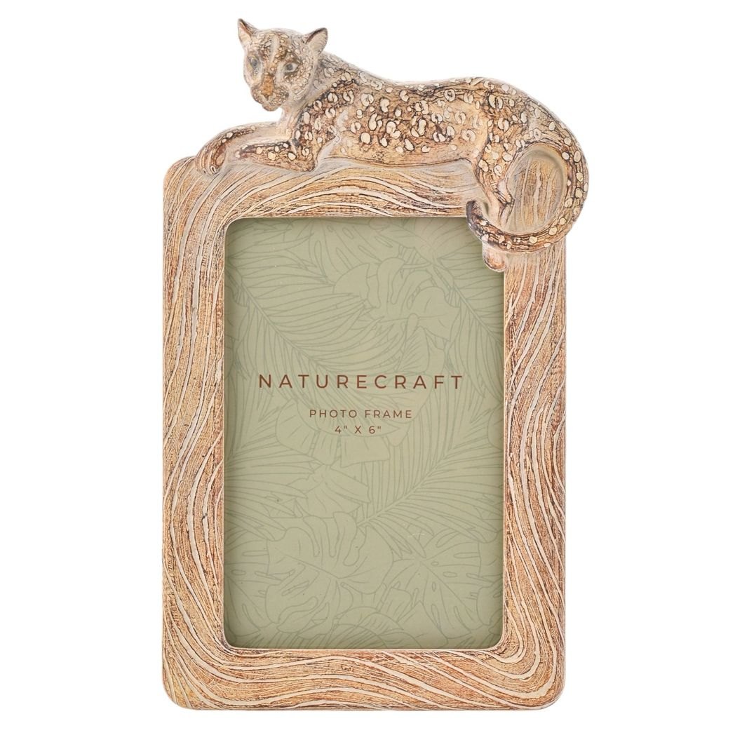 Naturecraft Wood-Effect Cheetah Photo Frame – 4 x 6in1