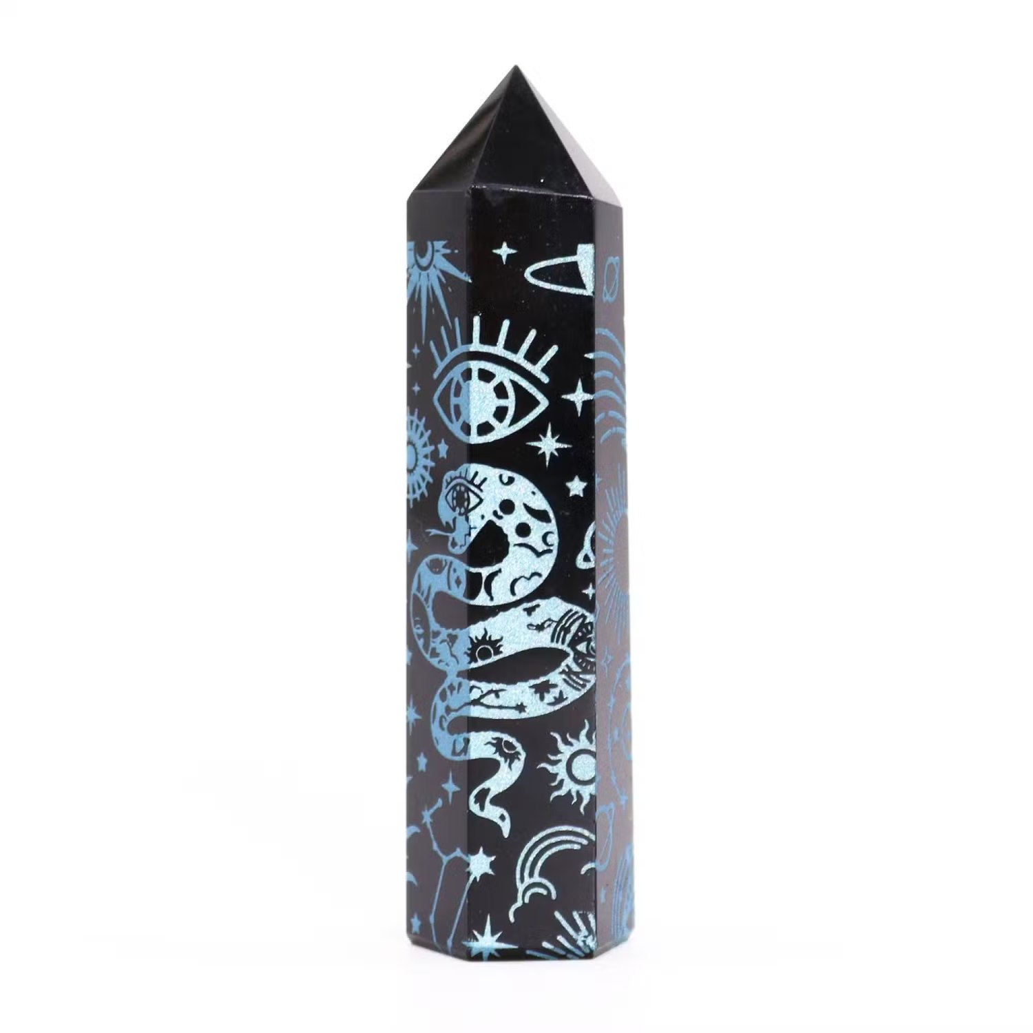 Mystic Story Black Obsidian Point – Sky Blue Celestial Design4