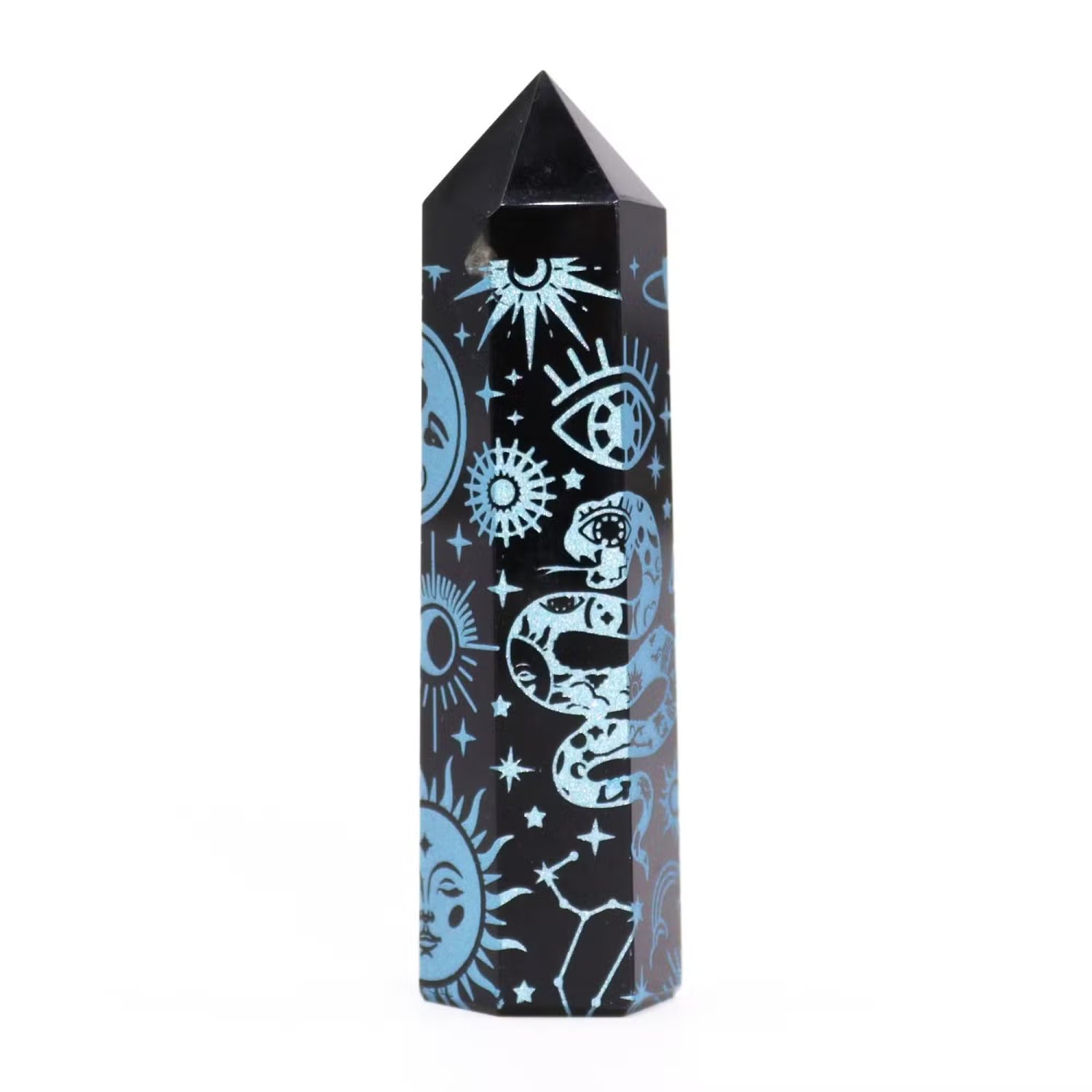 Mystic Story Black Obsidian Point – Sky Blue Celestial Design5