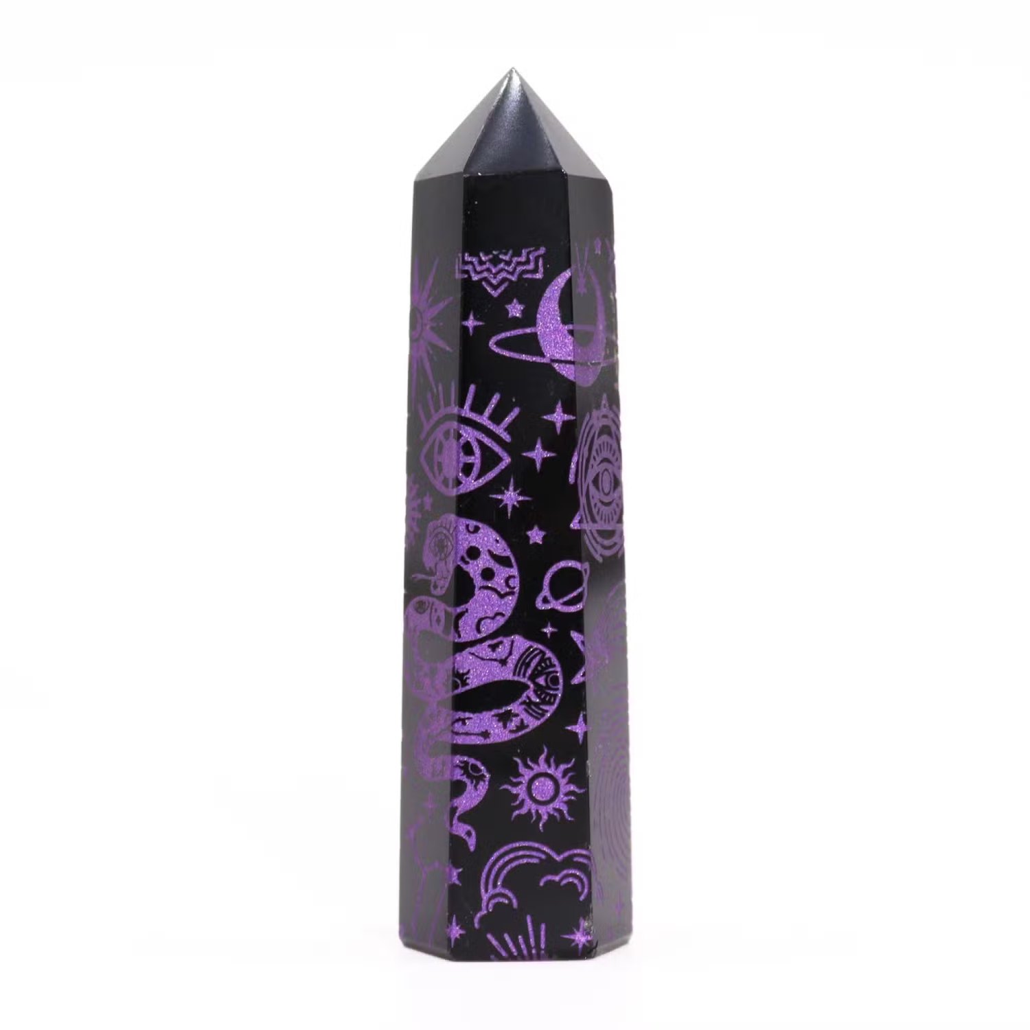 Mystic Story Black Obsidian Point – Deep Purple Celestial Design4