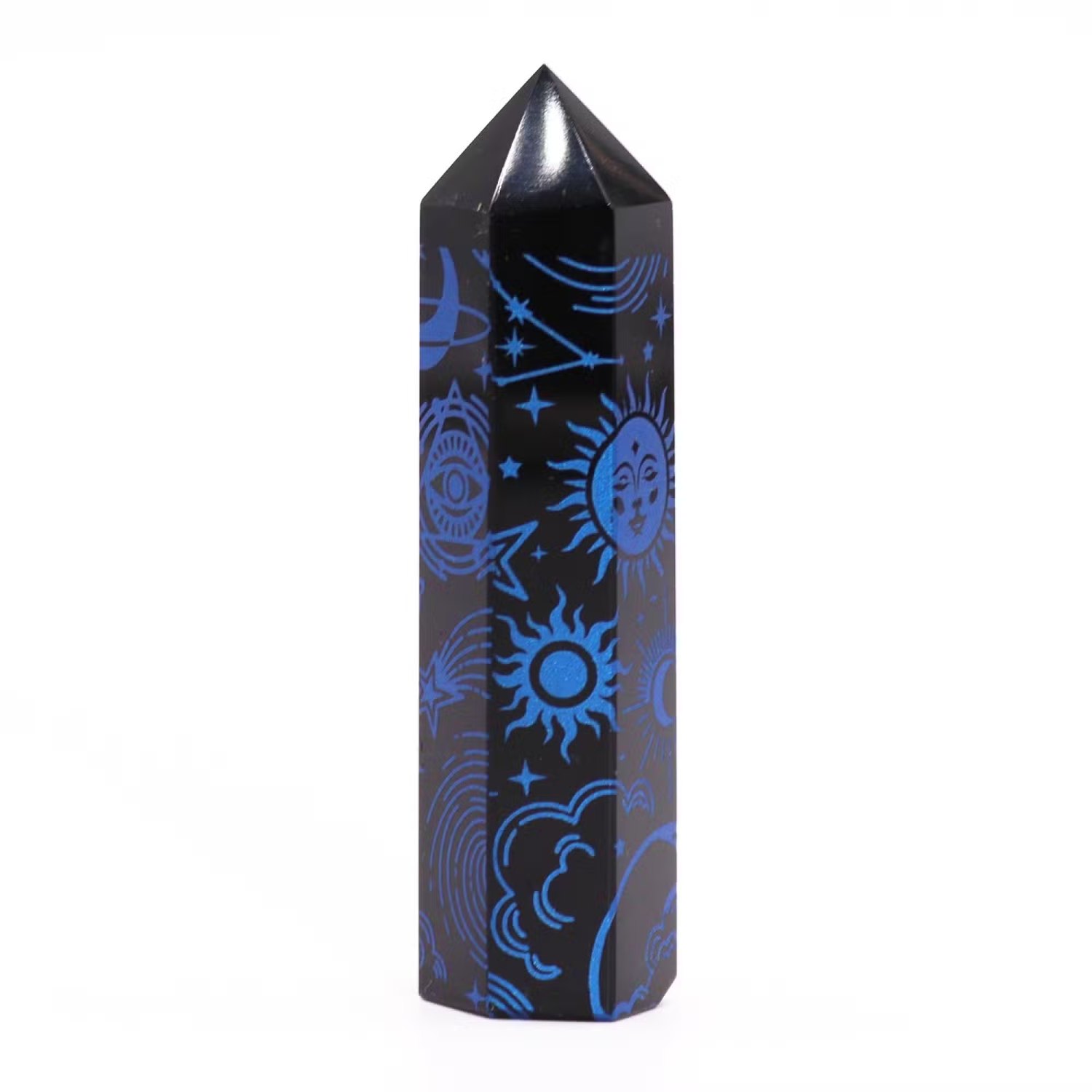 Mystic Story Black Obsidian Point – Midnight Blue Celestial Design2