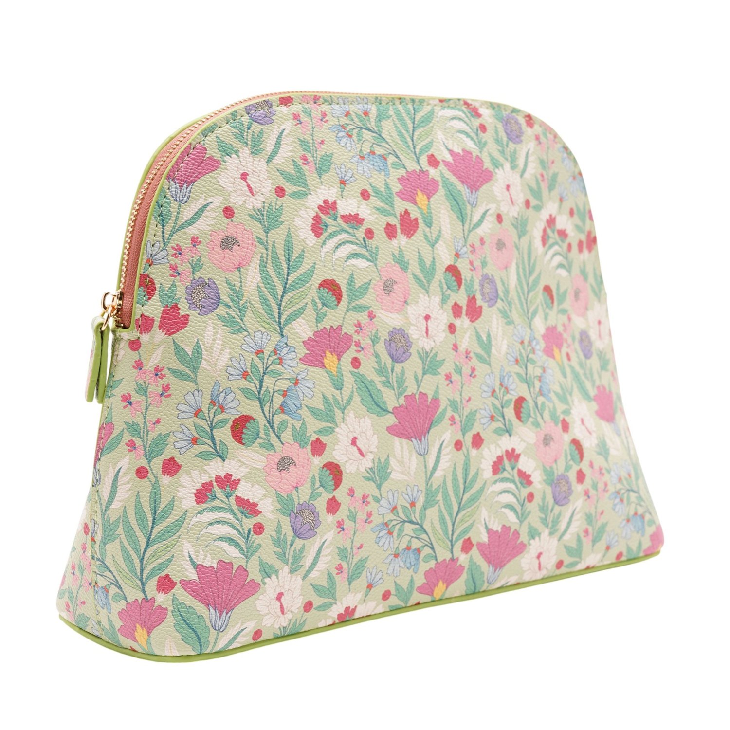 Sophia Lane Large Floral Make-Up Bag – Green1