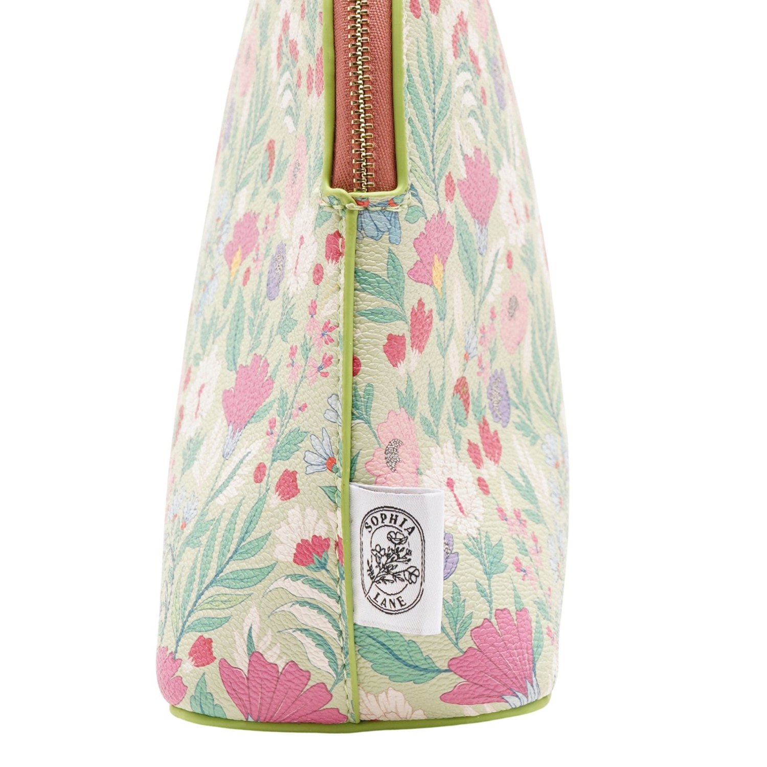 Sophia Lane Large Floral Make-Up Bag – Green2