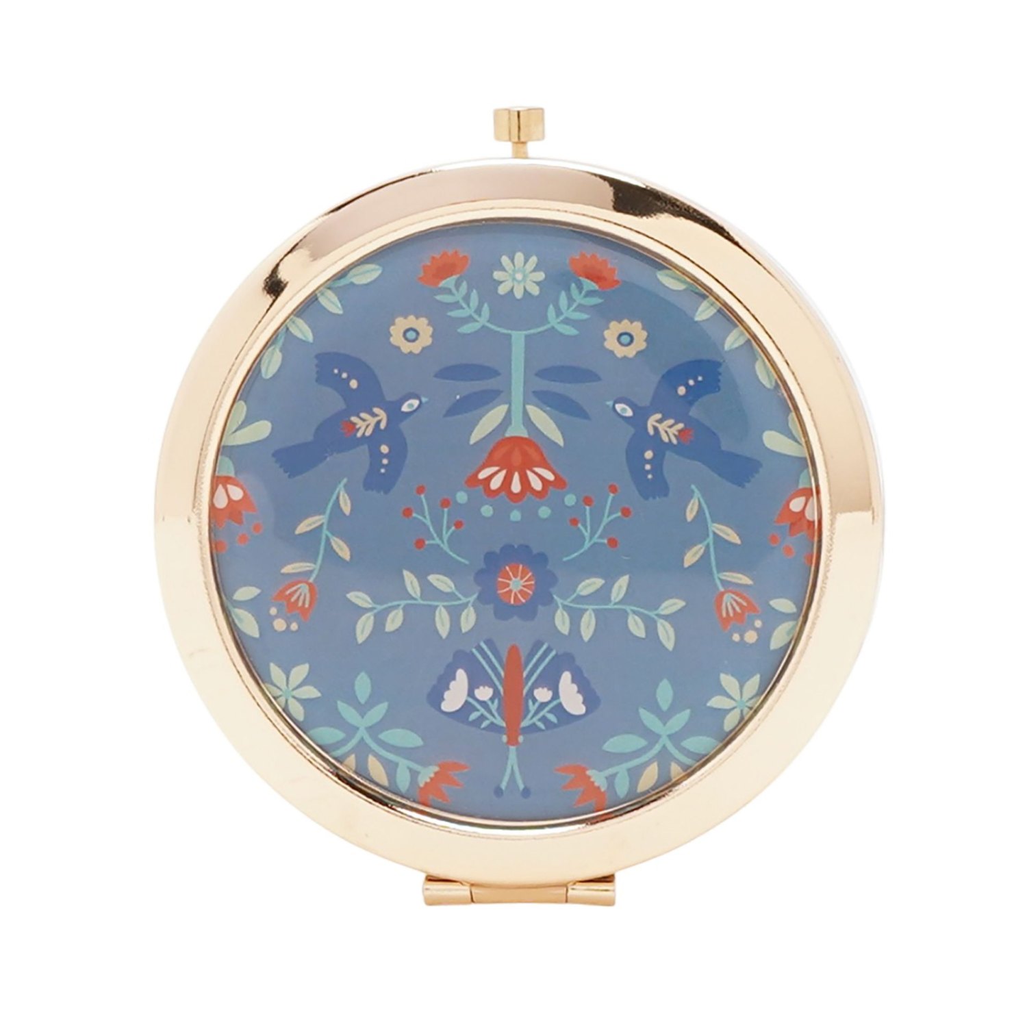 Sophia Lane Floral Compact Mirror – Blue