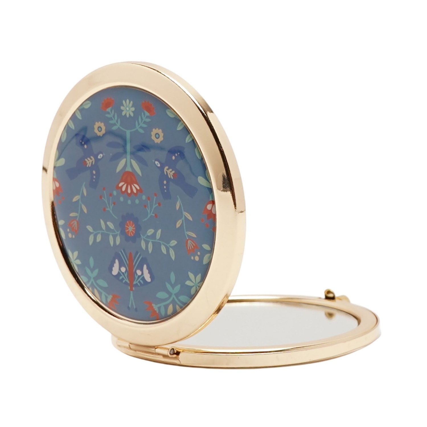 Sophia Lane Floral Compact Mirror – Blue1