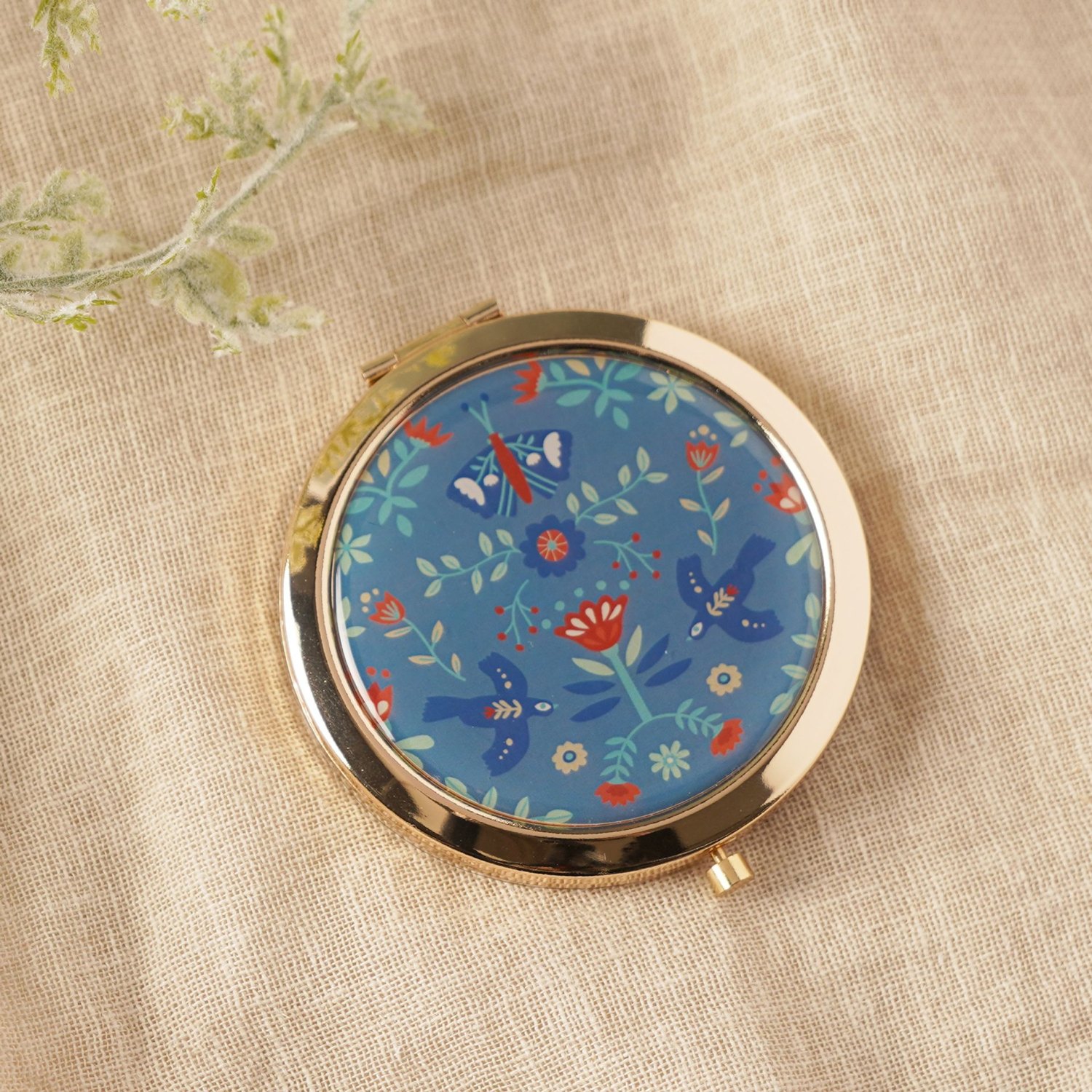 Sophia Lane Floral Compact Mirror – Blue4