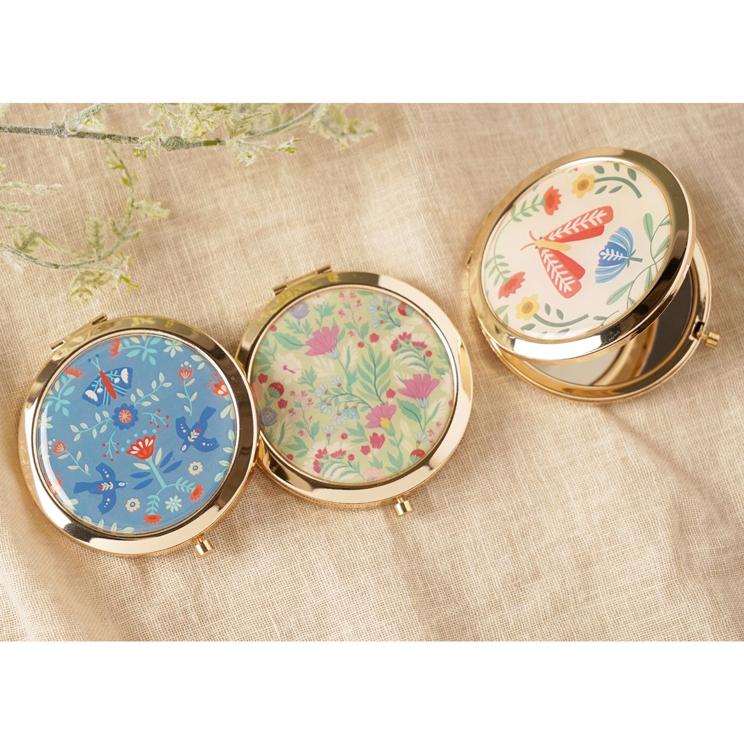 Sophia Lane Floral Compact Mirror – Blue5