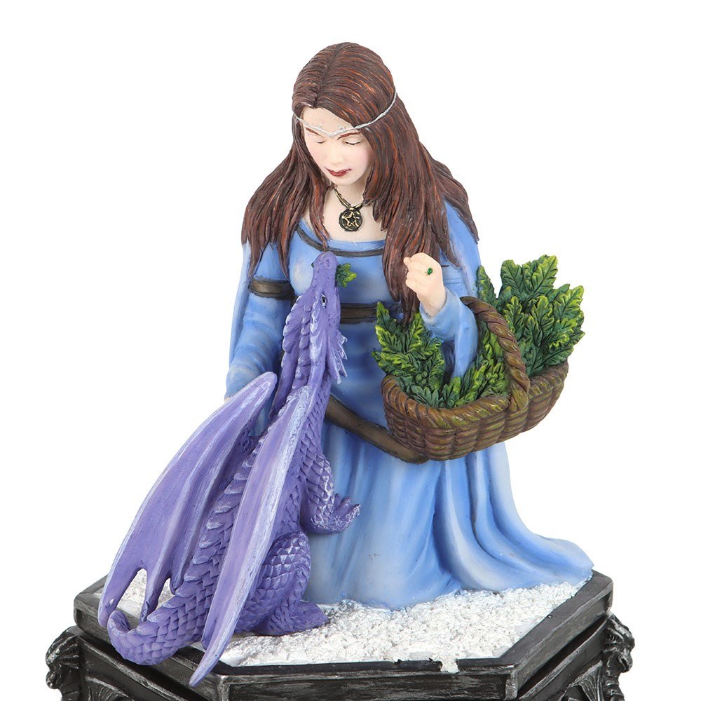 Dragon Friendship Winter Trinket Box by Anne Stokes2