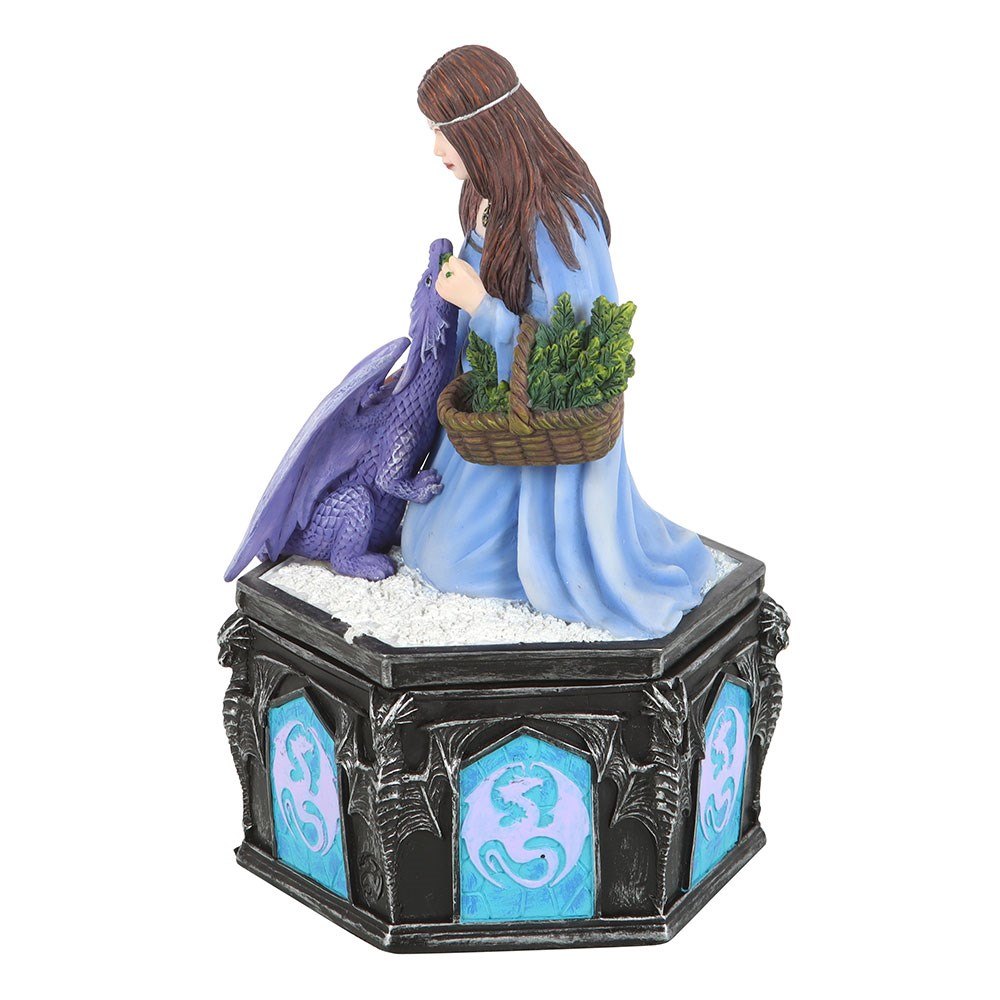 Dragon Friendship Winter Trinket Box by Anne Stokes3