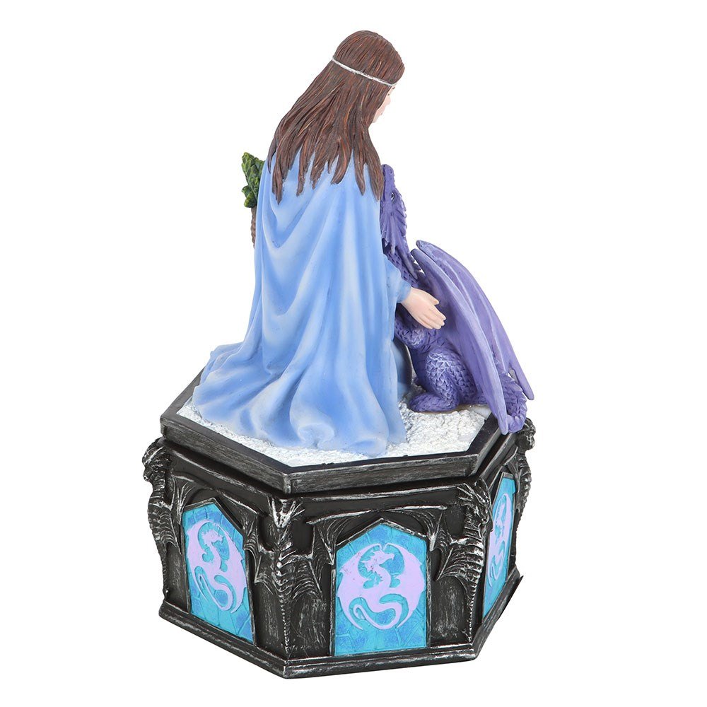 Dragon Friendship Winter Trinket Box by Anne Stokes4