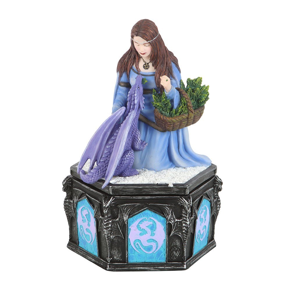 Dragon Friendship Winter Trinket Box by Anne Stokes5
